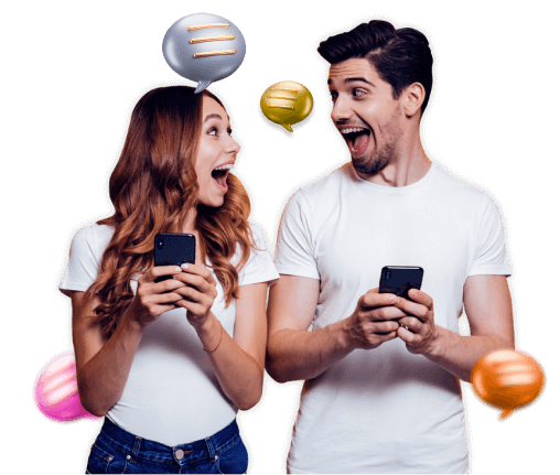 Amigos trocando mensagem